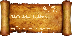Mándoki Taddeus névjegykártya